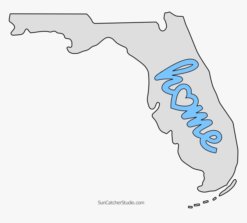 Florida Border With Home In It To Print And Color, HD Png Download