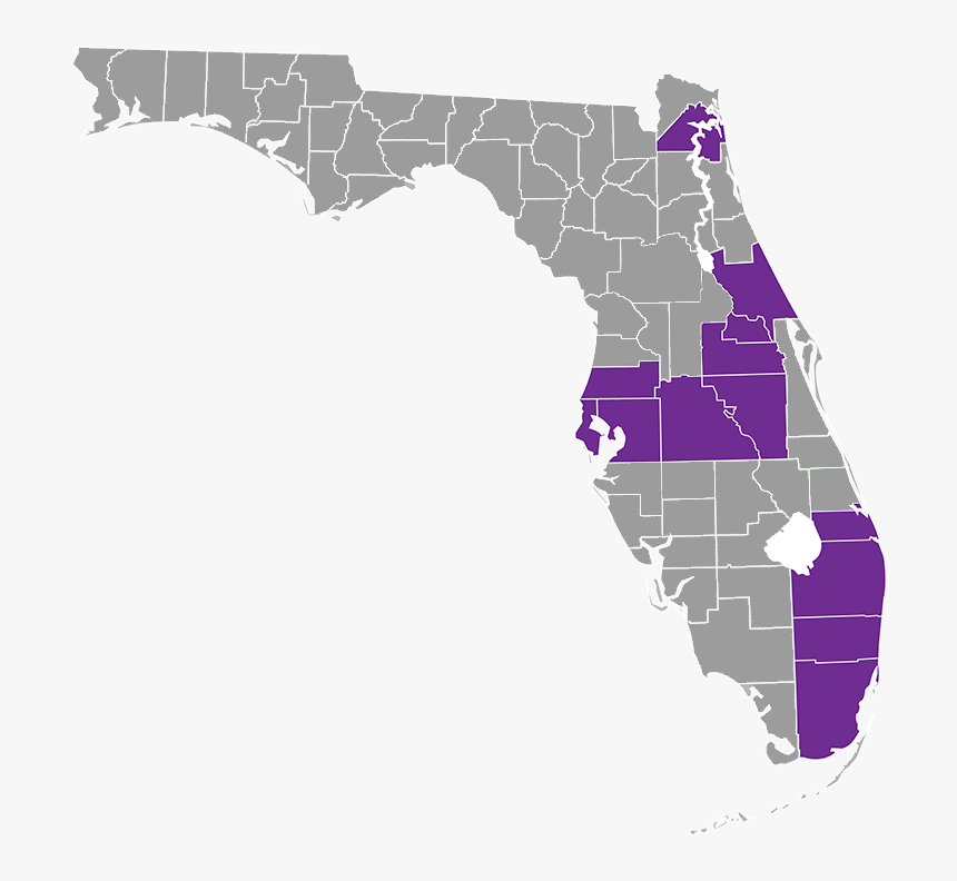 Florida County Map Vector, HD Png Download