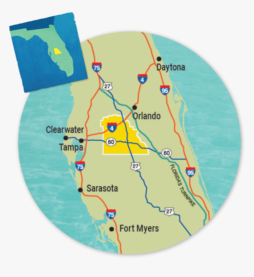 Map Showing Polk County In Relation To The Rest Of - Atlas, HD Png Download