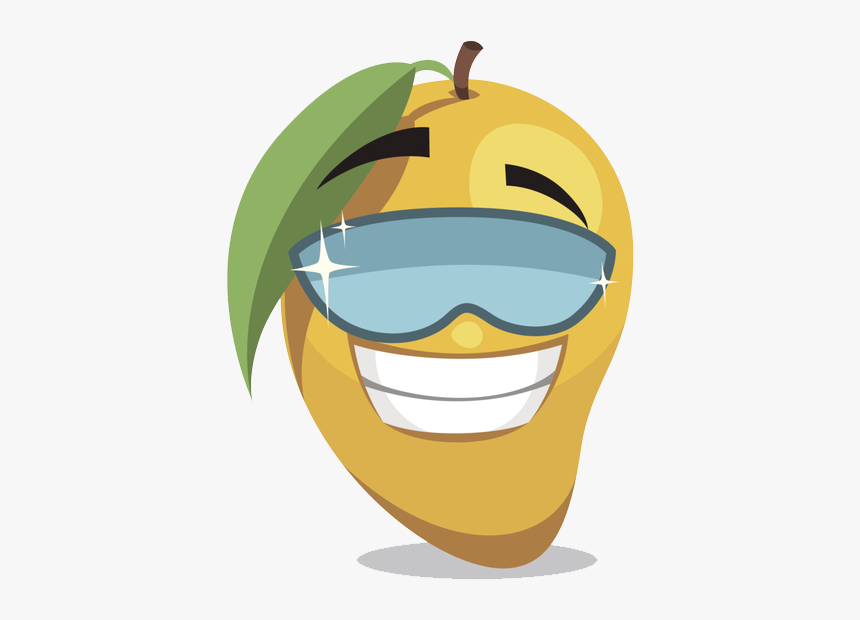 Cartoon Clip Art Glasses - Mango Fruit With Glasses, HD Png Download
