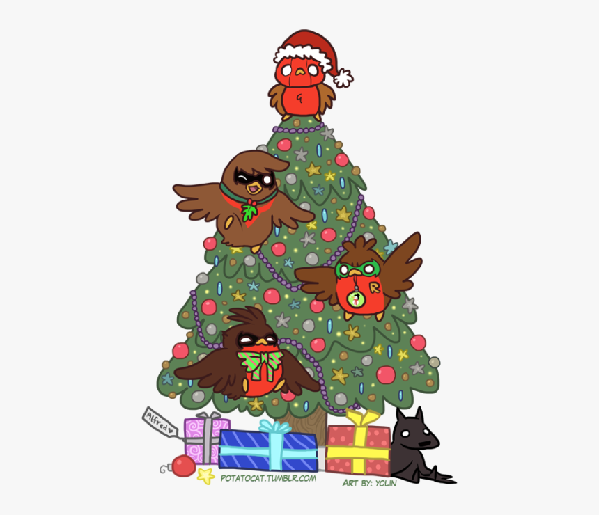 Clip Art Bird In Santa Hat - Bat Family Christmas Tree, HD Png Download