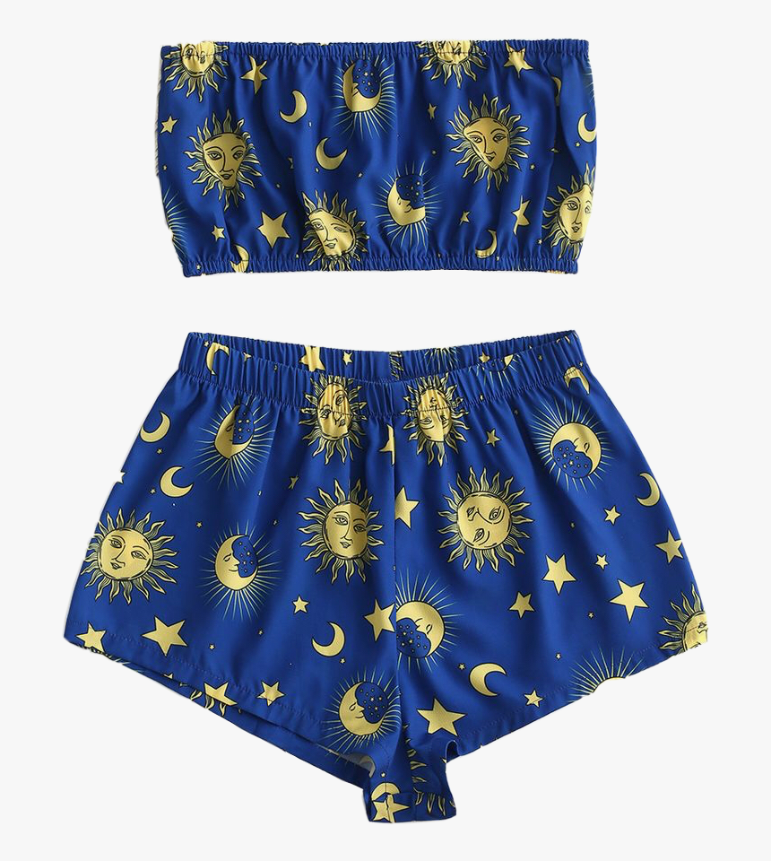 #cute #style #cuteoutfit #niche #png #stylish #moon - Zaful Star Sun And Moon Bandeau Top, Transparent Png