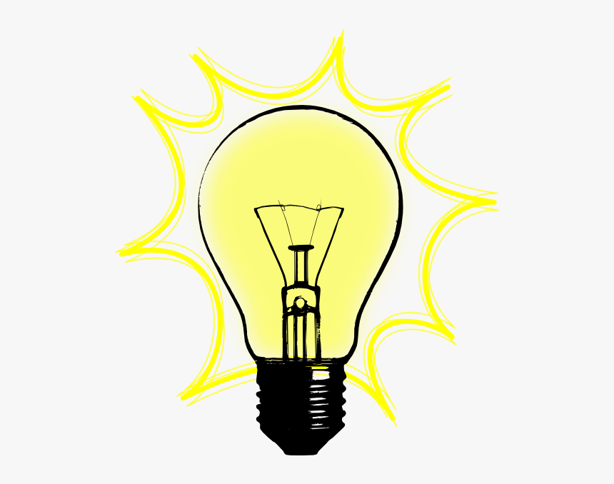 Bulb Lamp Clip Art - Bulb Clipart Black And White, HD Png Download