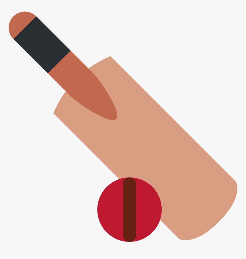 Cricket Bat And Ball - Twitter Cricket Bat Emoji, HD Png Download