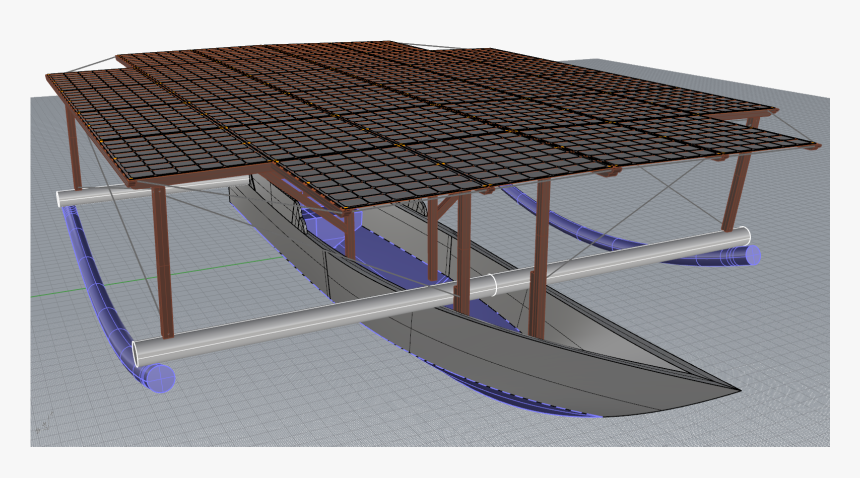 3d Modeling Of Surya Namaskar Solar Electric Boat - Roof, HD Png Download