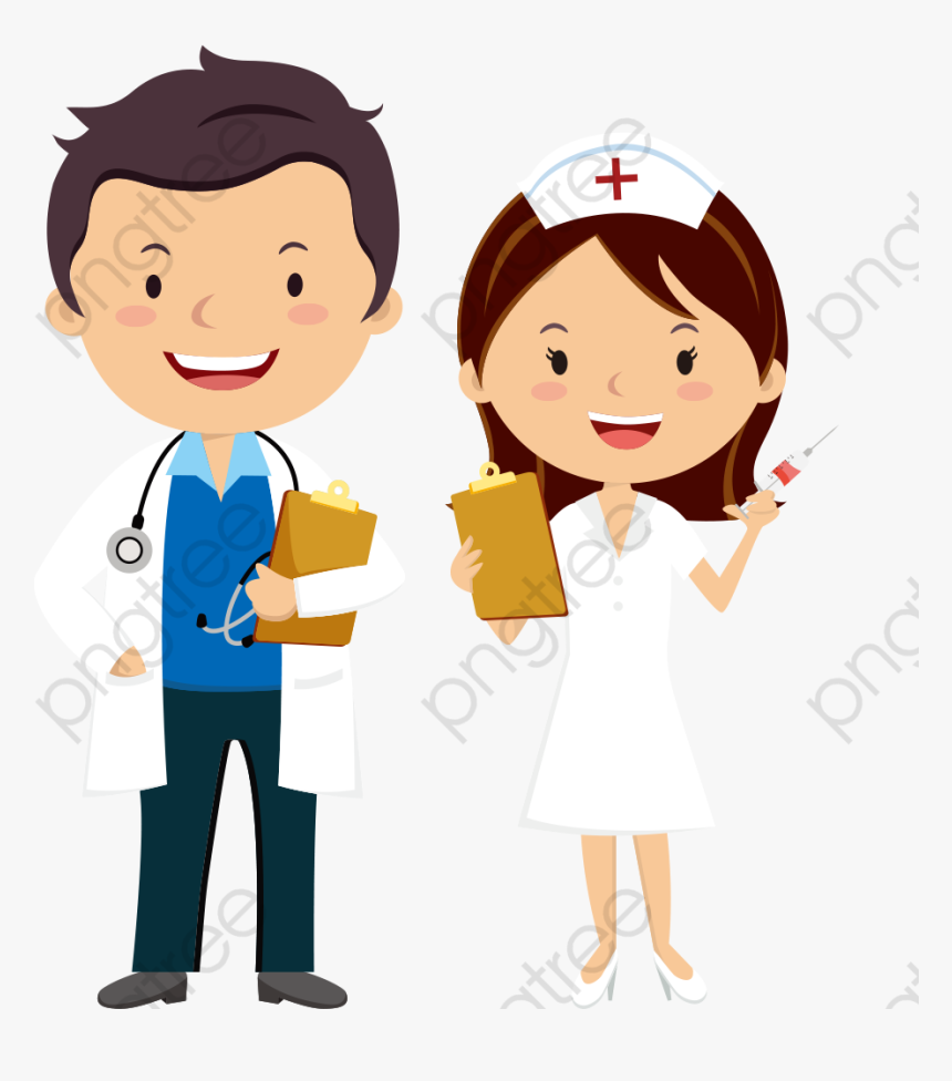 Doctor Cartoon Png - Cartoon Nurse And Doctor, Transparent Png