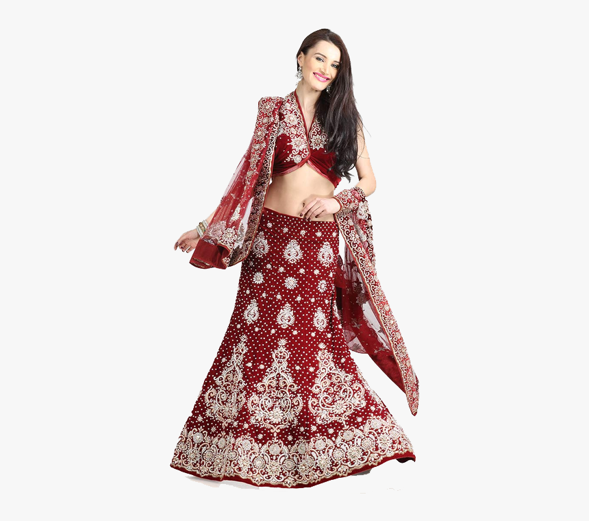 Red Bridal Lehenga Png Free Images - Bridal Lehenga Design Png, Transparent Png