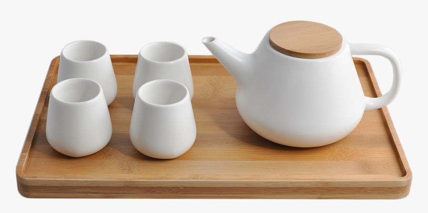 Ceramic Teapot Set, Porcelain Teapot With 4 Tea Cups - Teapot Set Png, Transparent Png