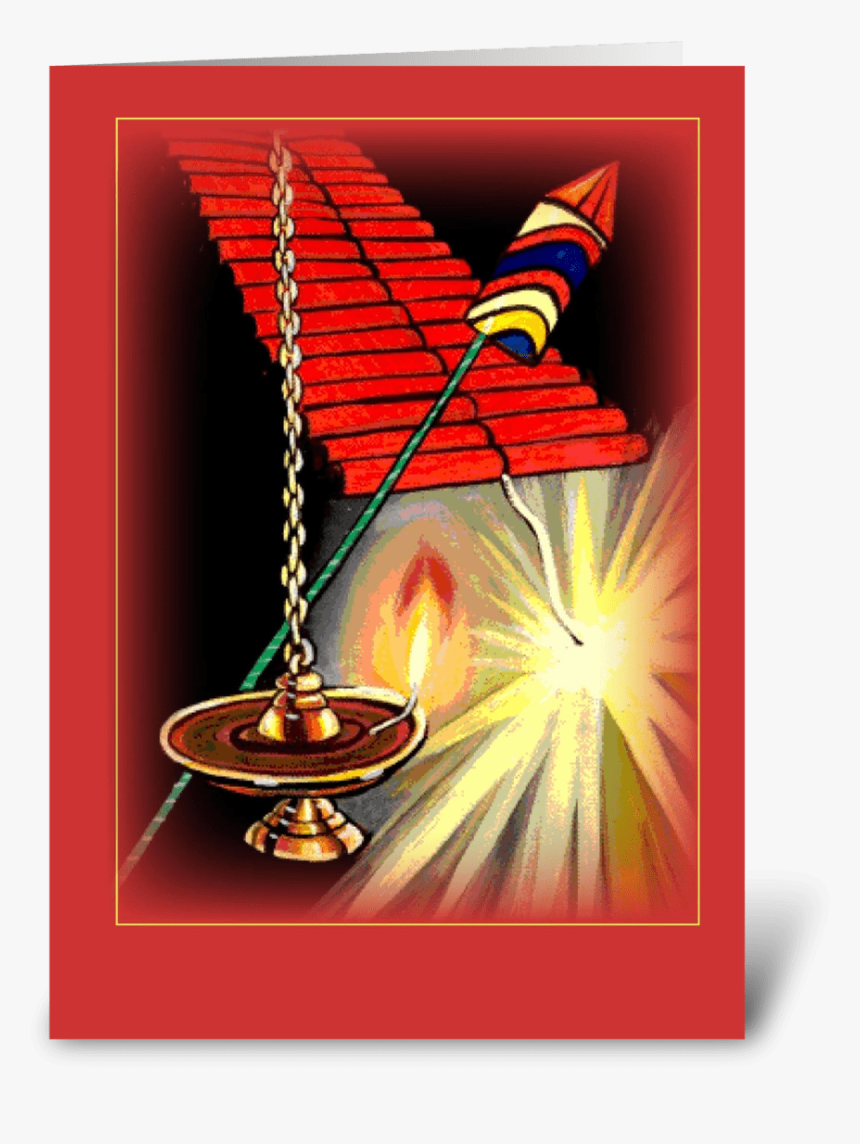Diwali Fireworks Greeting Card - Graphic Design, HD Png Download