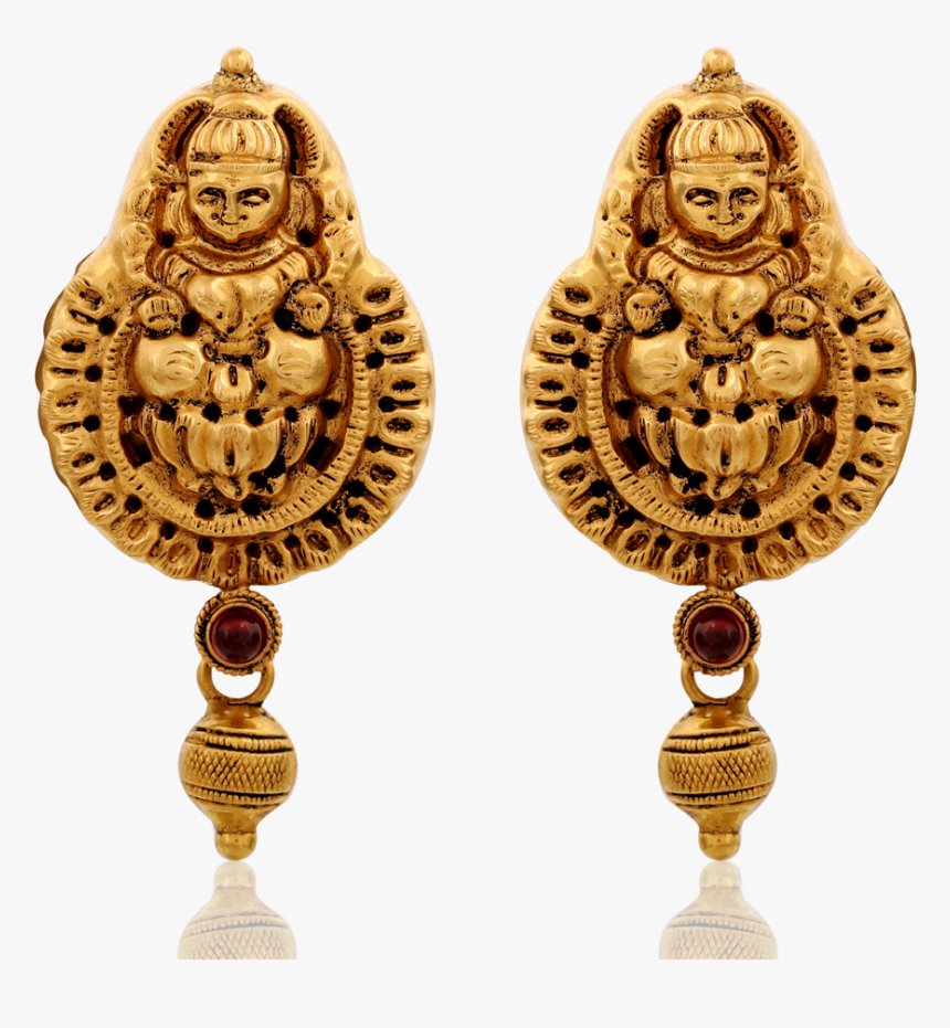 Divine Goddess Lakshmi Earrings - Brass, HD Png Download