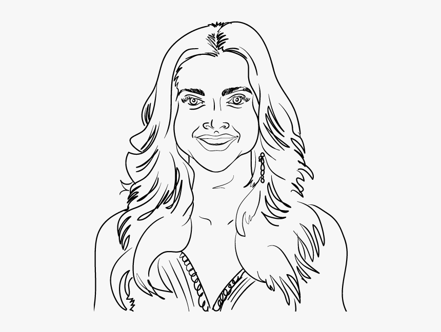 Deepika Padukone Clipart Black And White, HD Png Download