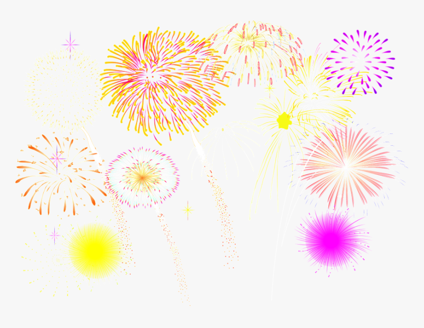 Various Colors Of Fireworks New Year Png - Fireworks, Transparent Png
