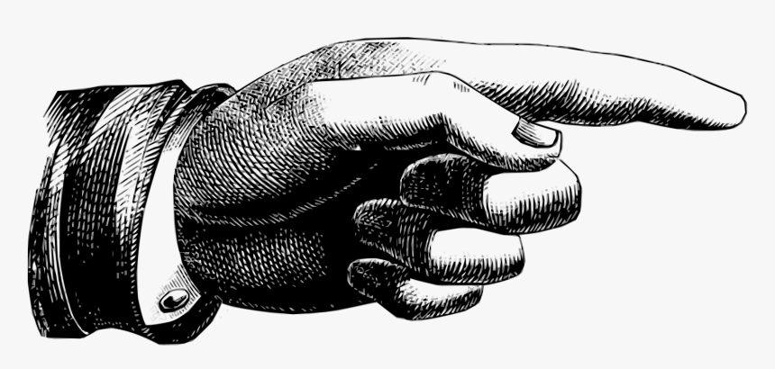 By Scyg Vectorized Vintage - Transparent Pointing Finger, HD Png Download