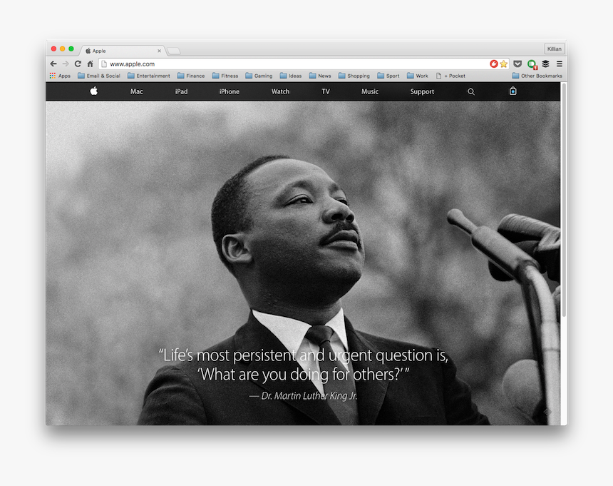 Apple Homepage On Mlk Day - Martin Luther King, HD Png Download