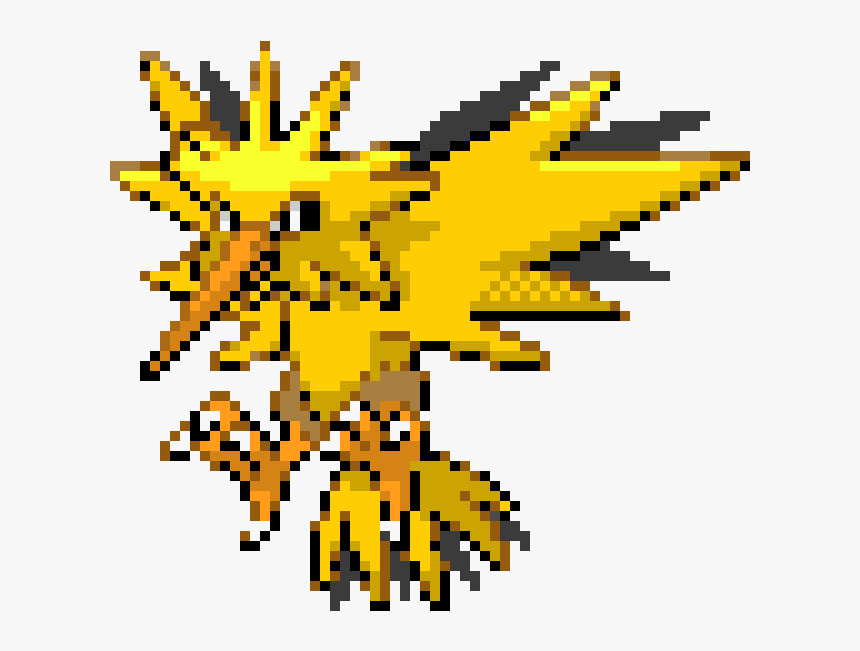 Pixel Art Pokemon Zapdos Png Download Pixel Art Pokemon Zapdos