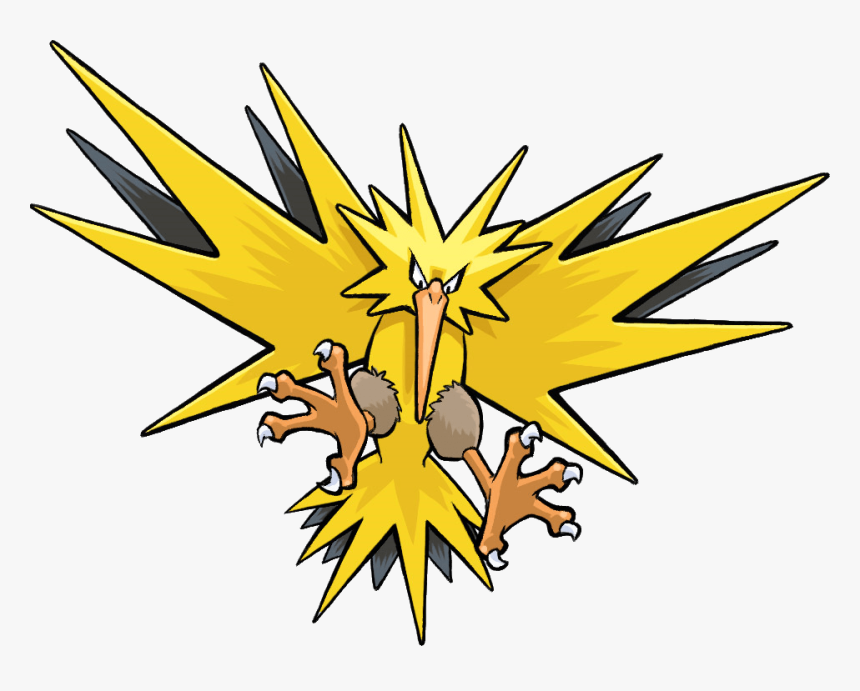 3 Legendary Bird Pokemon - Zapdos Png, Transparent Png