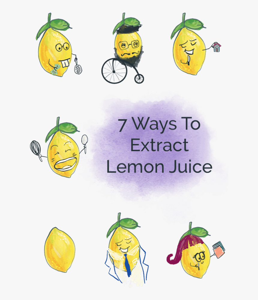 Illustration Of Lemon Juice Characters In A Grid Collage - Cartoon, HD Png Download