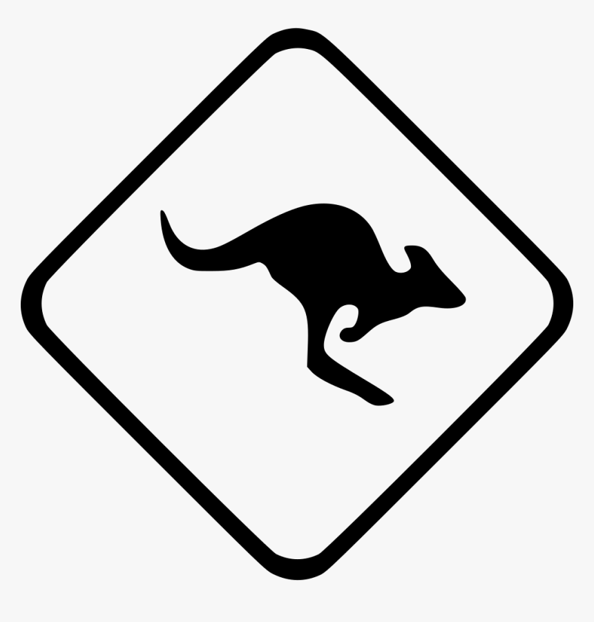 Kangaroo Animal Attention Warning, HD Png Download