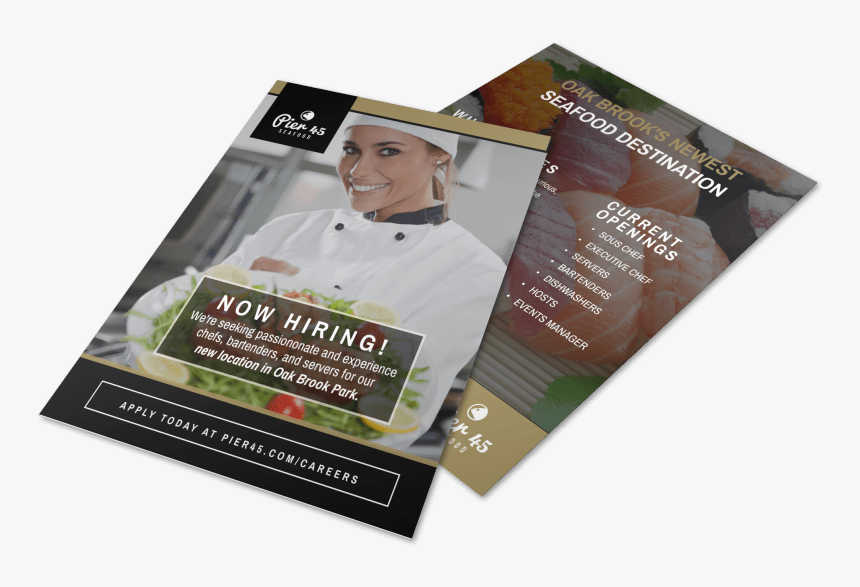 Pier 45 Restaurant Now Hiring Flyer Template Preview - Flyer, HD Png Download