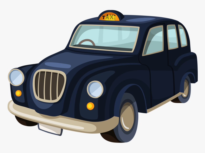 Taxi Vector Illustration - United Kingdom Taxi Cartoon, HD Png Download