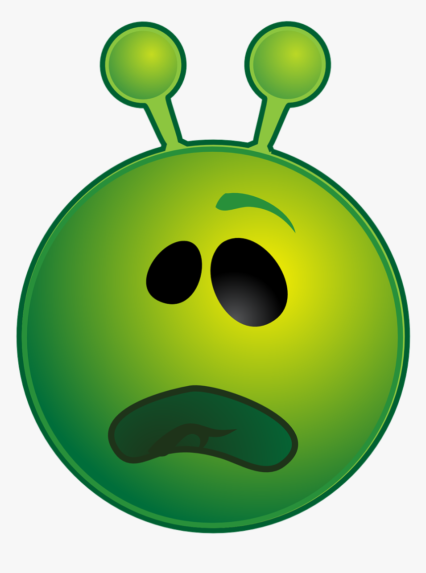 Alien, Green, Unhappy, Shocked, Sad, Confused - Smiley, HD Png Download