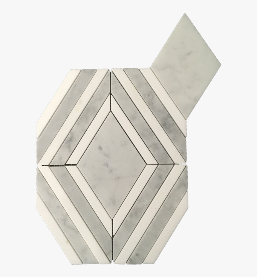 Light Carrara Jewel With White Thassos And Dark Carrara - Tile, HD Png Download