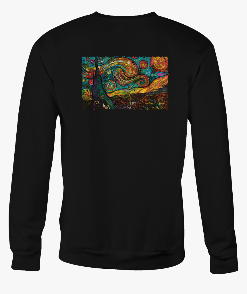 Motorcycle Crewneck Sweatshirt Neon Starry Night Swirling - Long-sleeved T-shirt, HD Png Download
