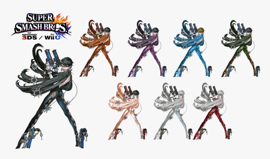 Smash 4 Costumes Png - Bayonetta Skins Smash 4, Transparent Png