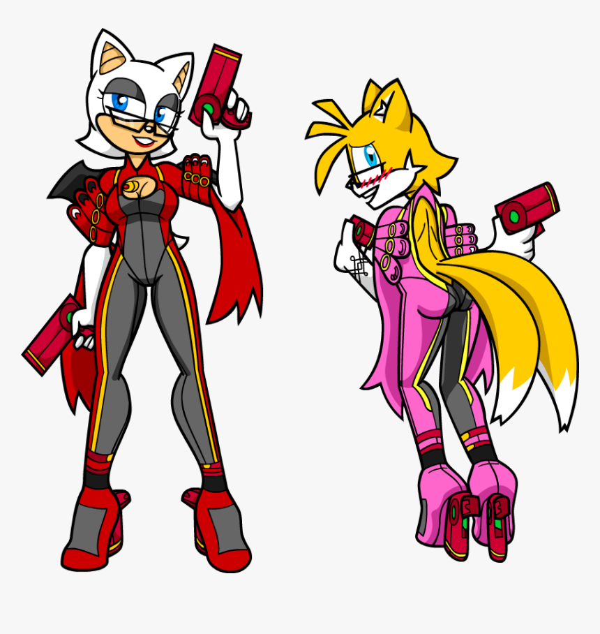 Rouge And Tails As Bayonetta - Tails In Rouge Costume, HD Png Download