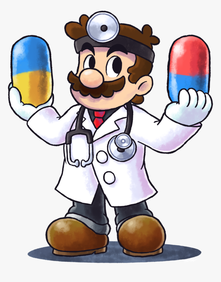 Transparent Doctor Head Mirror Clipart - Dr Mario Mario And Luigi, HD Png Download