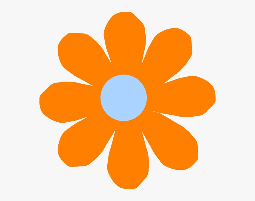 Orange Flower Clip Art At Clker - Flower Orange Pink Clip Art, HD Png Download