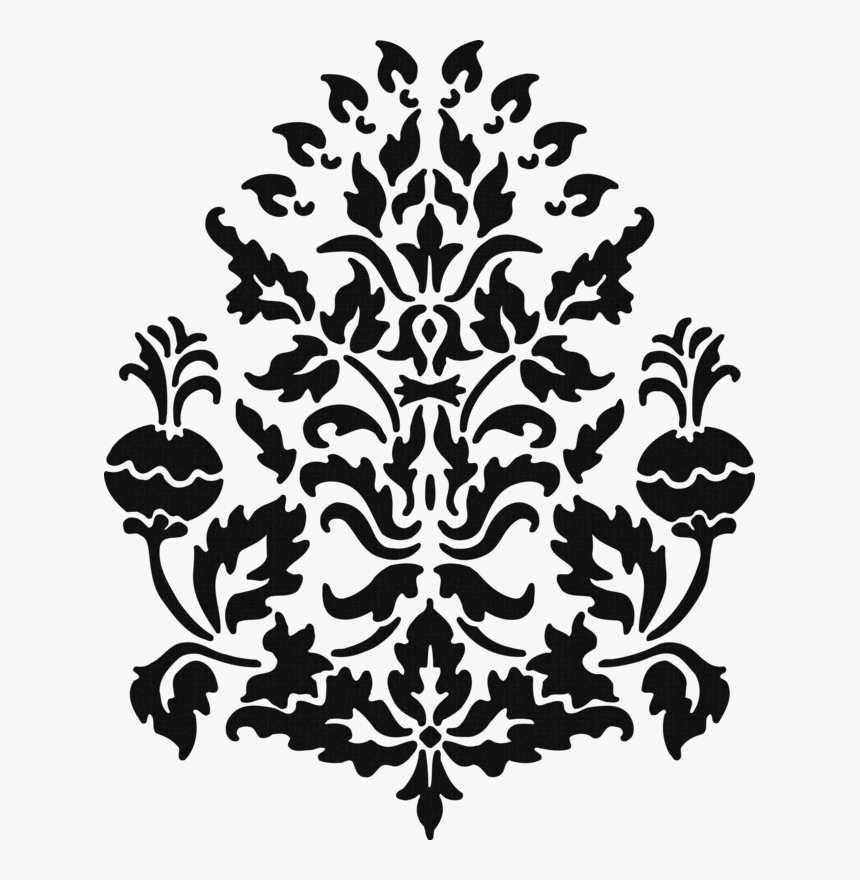 Stencil Damask Paper Paisley Pattern - Damask Pattern Png, Transparent Png