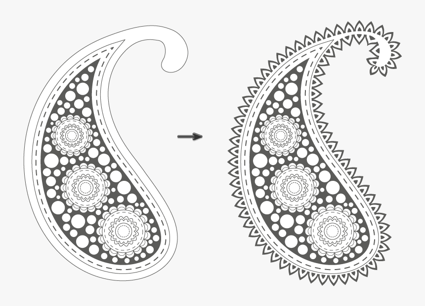 How Create A Pattern In Adobe Illustrator - Paisley Shape, HD Png Download