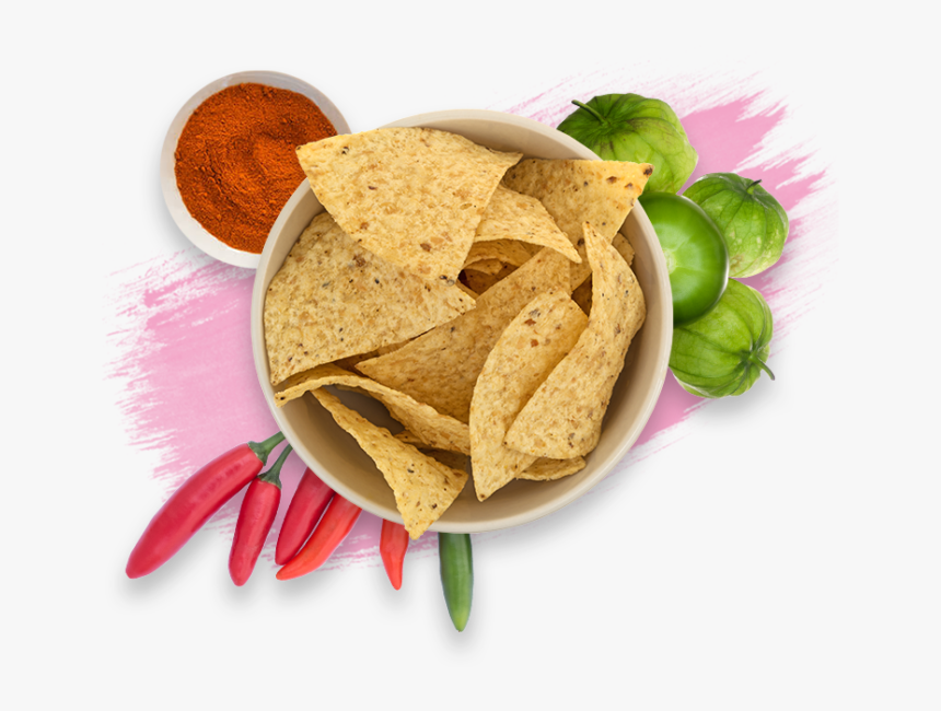Serrano Tomatillo Salsa - Tortilla Chips Top View, HD Png Download