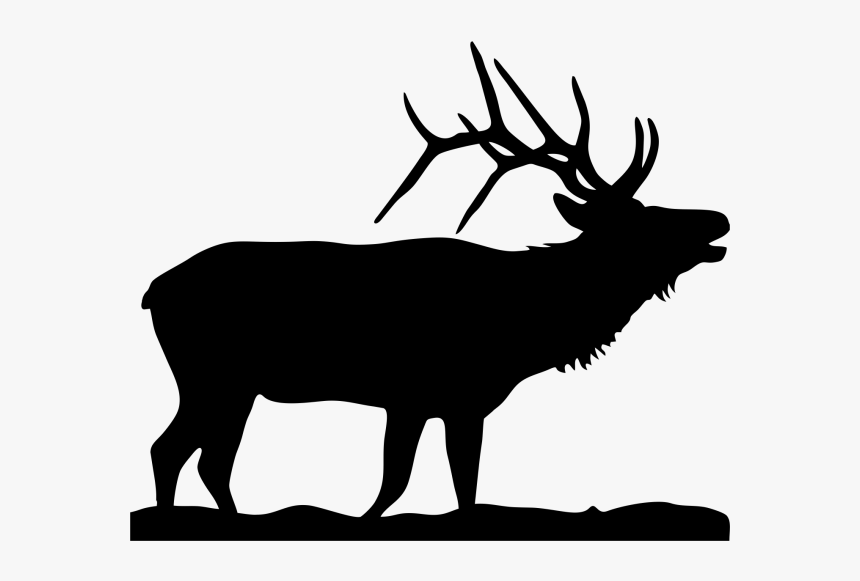 Elk Moose Silhouette Clip Art - Silhouette Of An Elk, HD Png Download