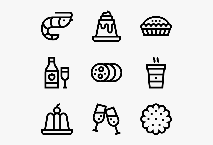 Christmas Food And Drinks Lineal - Icons Png Friends, Transparent Png