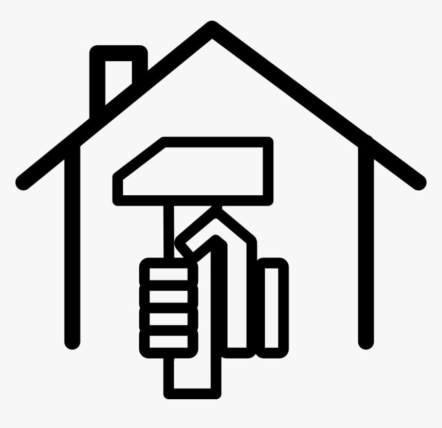 Hammer In A Hand Inside A House Comments - Painting House Clip Art, HD Png Download
