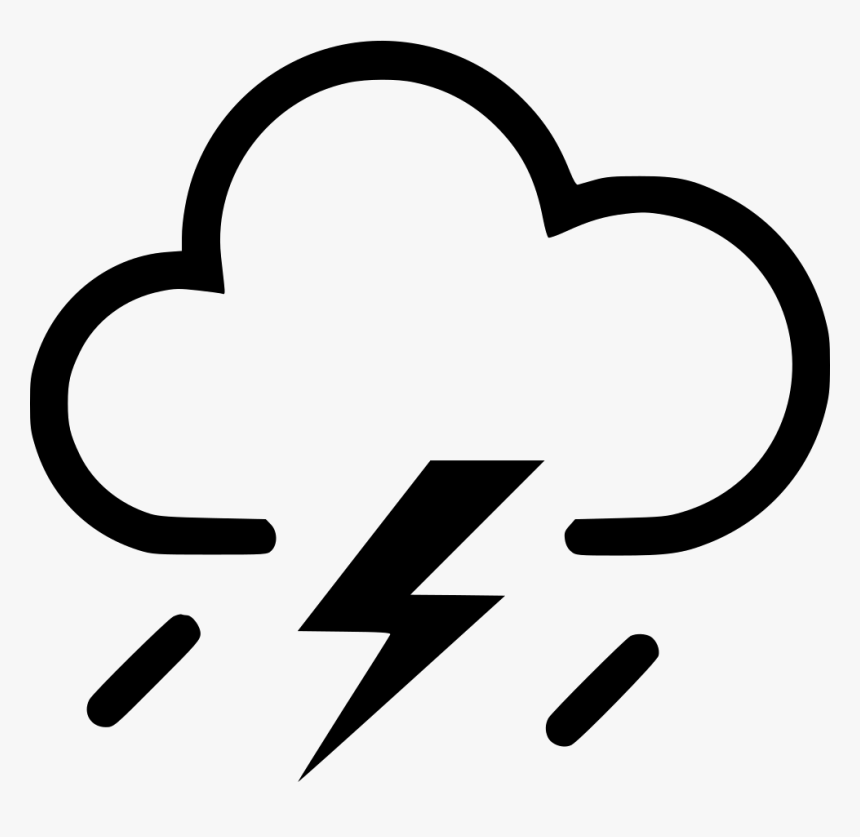 Storm - Cloud With Lightning Icon, HD Png Download