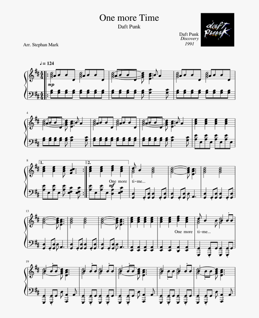 Daft Punk One More Time Trumpet Sheet Music, HD Png Download