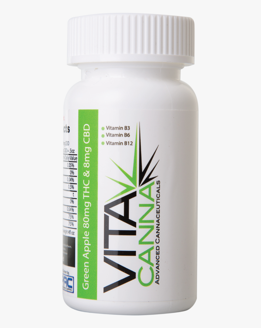 Vitacanna Green Apple 8mg Cbd & 80mg Thc - Bottle, HD Png Download