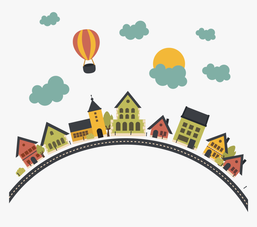 Transparent Pros And Cons Clipart - Hot Air Balloon With Clouds Png, Png Download