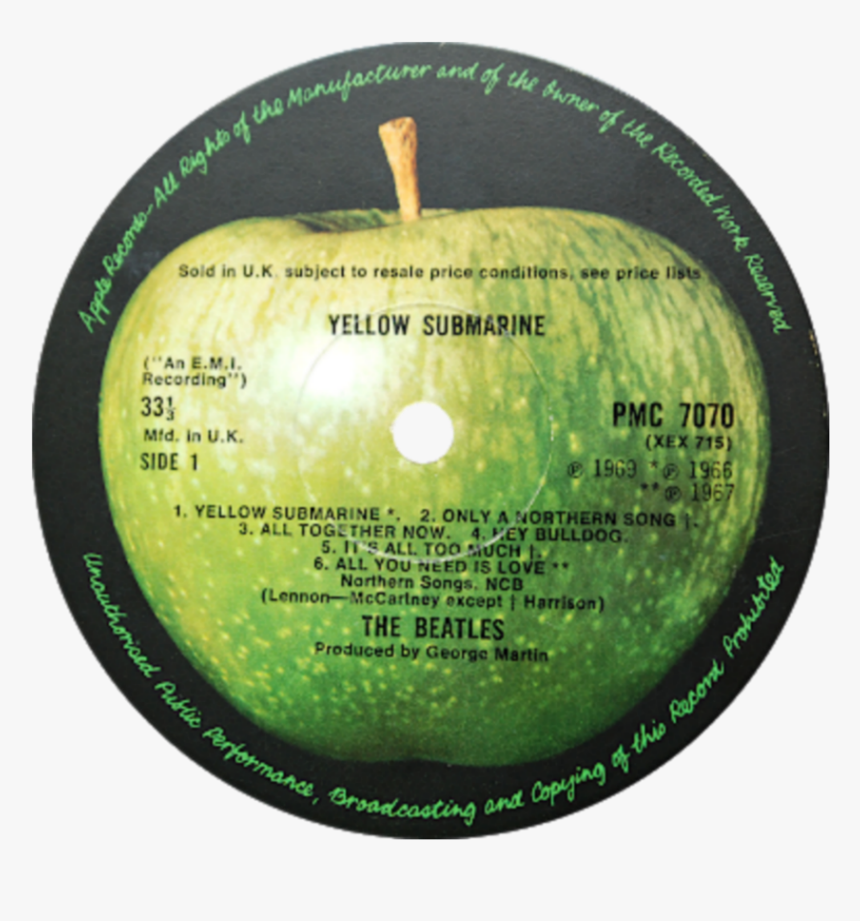 Pmc7070 Yellow Submarine Label - Apple Beatles, HD Png Download