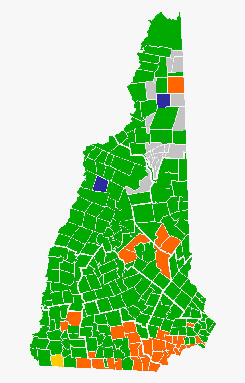 New Hampshire Republican Presidential Primary Election - 2008 New Hampshire Primary By Town, HD Png Download