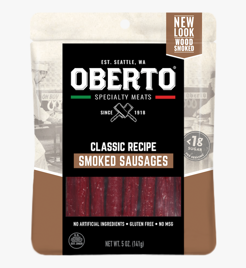 Smoked Sausage Classic - Oberto Butchers Cut Bacon Jerky, HD Png Download