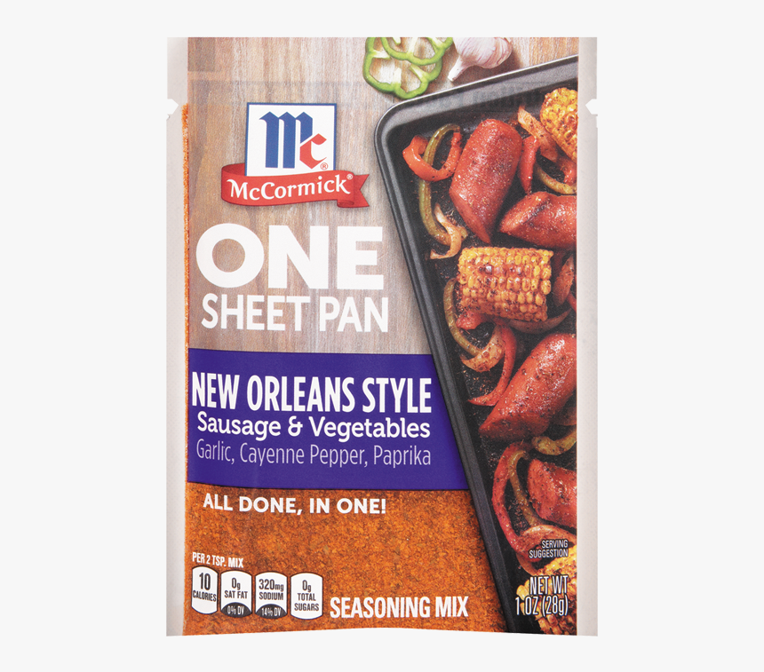 New Orleans Style Sausage & Vegetables - Mccormick One Sheet Pan Seasoning, HD Png Download