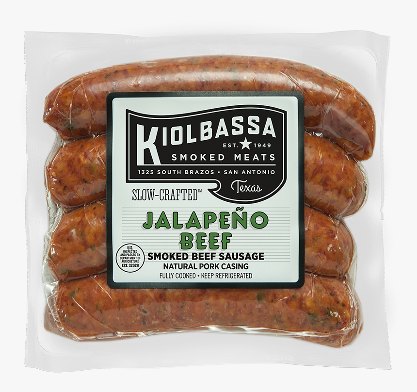 Kiolbassa Jalapeño Beef Smoked Sausage - Jalapeno Beef Sausage, HD Png Download