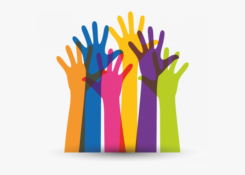 An Illustration Of Colorful Hands Raised As If To Speak - Diversity Skills, HD Png Download