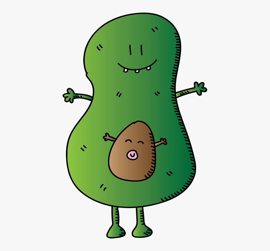 Sketch, Avocado, Baby, Vegetable, Guacamole, Cartoon - Avocado, HD Png Download