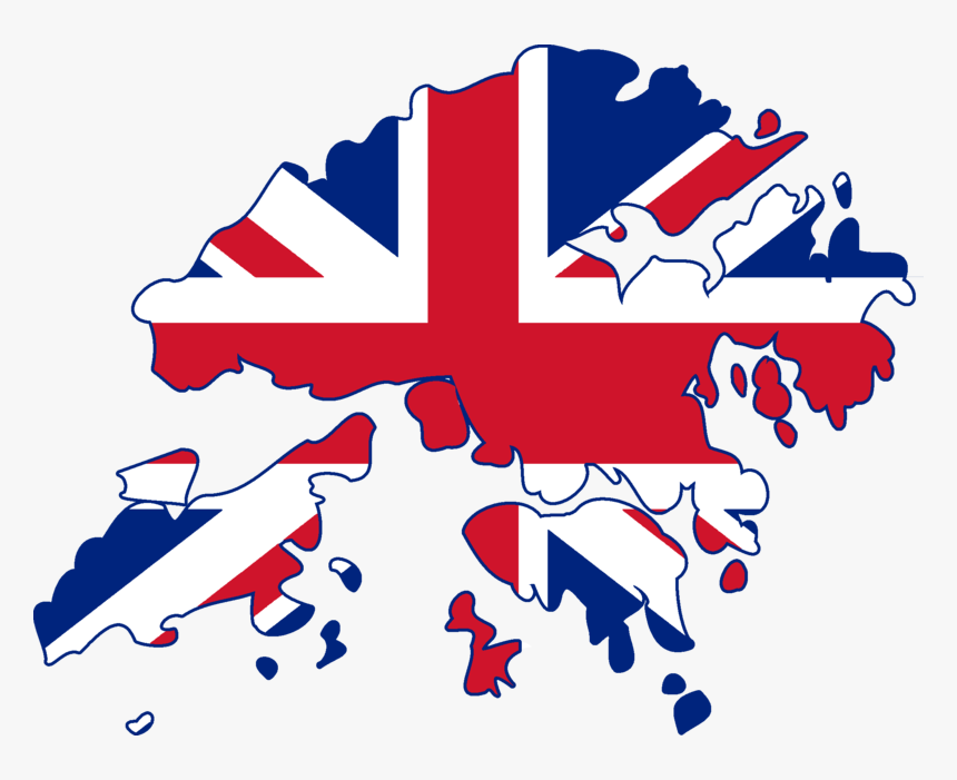 Flag Map Of British Hong - Flag Map Of Hong Kong, HD Png Download