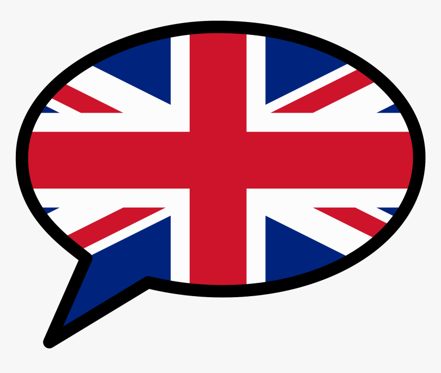 English Speech Balloon - English Flag Speech Bubble, HD Png Download